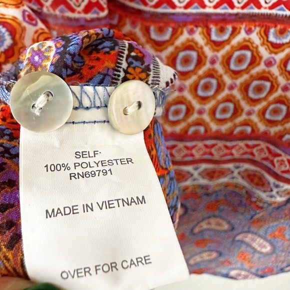 Fig and Flower | Boho Mixed Print Tunic Top Size Small - Picture 10 of 10